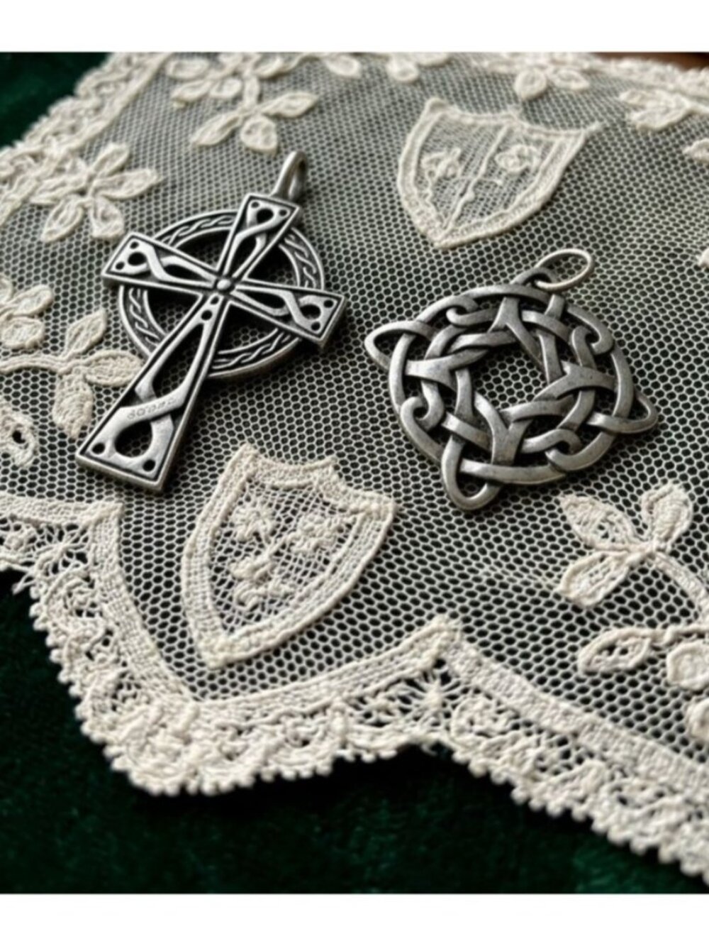 Vintage Lot of 1991-1992 Sterling Silver Celtic Pendants Cross & Knot Medallion